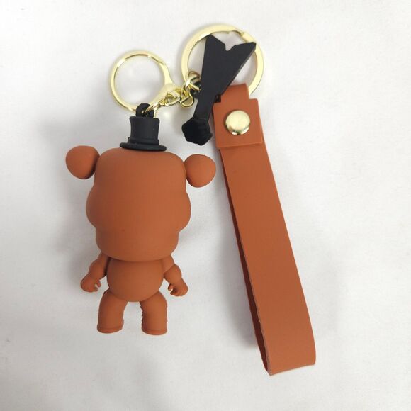 Freddy Fazbear FNAF 3D Keychain Five Nights at Freddy's Silicone Keyring Pendent - Picture 2 of 2